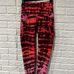 Old Navy Red and Pink Tie-Dye Leggings